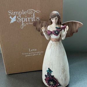 Simple Spirits 7.5” Angel Holding Hearts by Pavilion Gift Company New in box